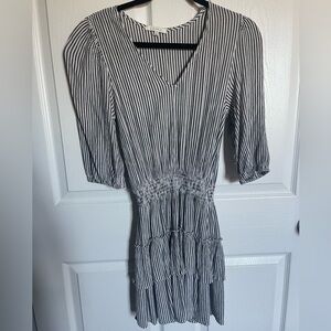 Z Supply Black and White Striped Long Sleeve Dress